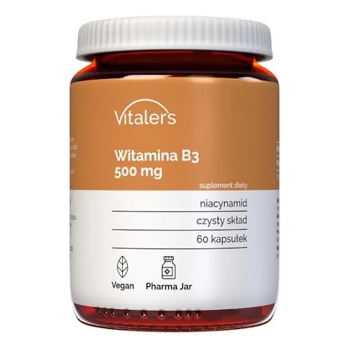 Vitaler's Vitamin B3 500 mg - 60 Kapseln, Vegan, 2 Monate Nahrungsergänzung, Ohne Konservierungsstoffe, Reine Zusammensetzung
