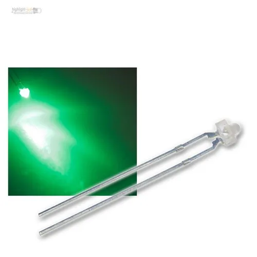 LED 1,8mm GRÜN, Linse diffus weiß, im Set, grüne LEDs, green, verte, groen 25