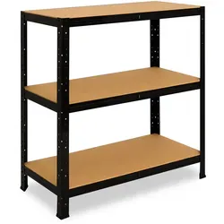 shelfplaza Schwerlastregal BLACK, 90x30x60cm - Schwerlastregal für Keller, Garage und Werkstatt mit 3 Böden und 175 kg Tragkraft pro Boden. Hochstabil und flexibel, ideal für professionelle Ordnung.
