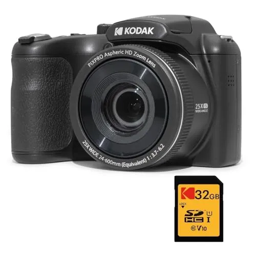 Kodak Pixpro Astro Zoom AZ255 – 16 MP Digitale Bridge-Kamera mit 25-fachem Zoom - Digitale Kompaktkamera mit 25X Zoom und 1080p HD-Video; ideal für Landschaftsaufnahmen und bewegte Momente. Kompakt und benutzerfreundlich, perfekt für Hobbyfotografen.