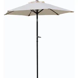 Gardissimo NEW SUNNY Sonnenschirm Ø 180cm – Kurbelschirm in Natur - Hochwertiger Alu-Sonnenschirm mit Kurbel- und Knickmechanismus für optimalen Sonnenschutz. Wetterfester Bezug mit UV-Schutz 50 Plus, abnehmbar und pflegeleicht. Ideal für Balkon, Terrasse und Garten.