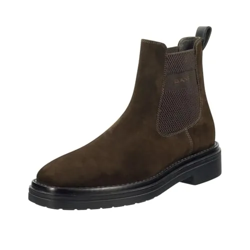 GANT Herren BOGGAR Chelsea-Stiefel, Espresso Brown, 44 EU - Wanderschuhe mit warmem Textilfutter und elastischen Einsätzen für optimalen Komfort, ideal für Outdoor-Aktivitäten und stilvolle Auftritte.