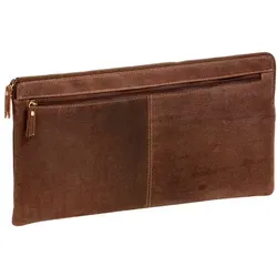 LEAS Vintage-Style Banktasche aus Echt-Leder, extra groß - Portemonnaies – Hochwertige Banktasche aus robustem Rindleder mit 2 Reißverschlussfächern für optimale Organisation und elegantes Design.