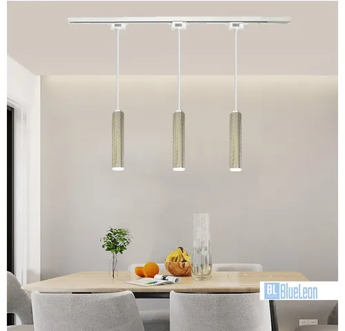 BlueLeon Schienensystem-Sets BL-2WT Schienensystem 3x Hängeleuchte + Schiene, Alu GU10 erweiterbar