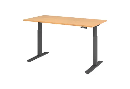 Bümö Elektrisch Höhenverstellbarer Schreibtisch Xmka 160x80 cm Buche - Innovativer, elektrisch höhenverstellbarer Schreibtisch für ergonomisches Arbeiten. Mit Memoryfunktion und stabiler Bauweise für den professionellen Einsatz.