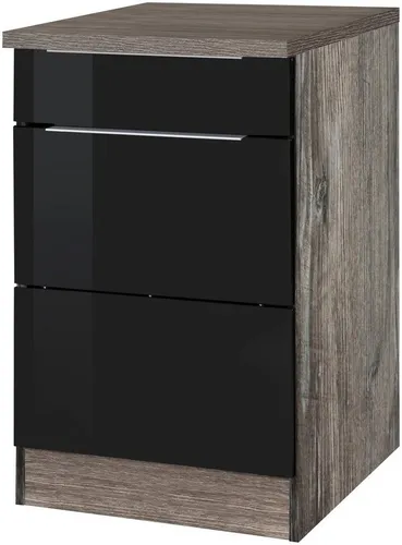 KOCHSTATION Unterschrank KS-Brindisi 50 cm breit in schwarz von Kochstation