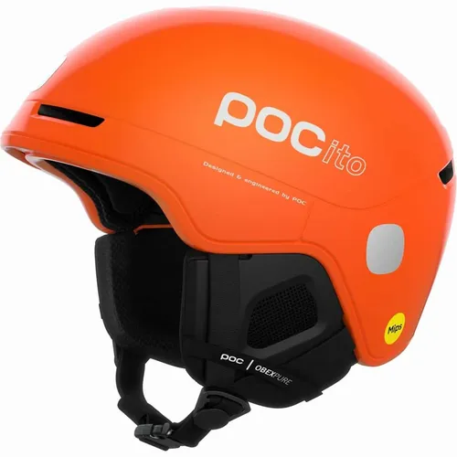 POC Pocito Obex Mips Skihelm für Kinder, fluoreszierend orange - Kinder Skihelme mit MIPS-Gehirnschutzsystem für zusätzlichen Schutz. Ultraleicht und optimal belüftet, ideal für sicheren Ski-Spaß!