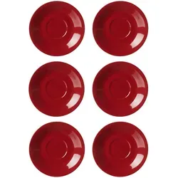 Ritzenhoff & Breker DOPPIO Jumbountertasse 17 cm 6er Set - Rot - Thermobehälter, hochwertiges Porzellan mit farbigem Dekor, spülmaschinengeeignet und farbecht für strahlende Tischakzente.