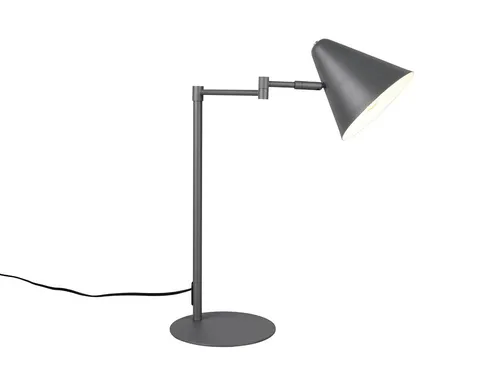 TRIO Leuchten LED Schreibtischlampe, Dimmfunktion, LED wechselbar, Warmweiß, große Retro Nacht-Tischlampe, Leselampe mit Schwenkarm, Höhe 50,5cm