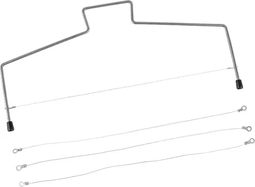 Sallys Tortensäge - Sonstiges Backzubehör mit 3 höhenverstellbaren Schneidedrähten für müheloses und gleichmäßiges Schneiden von bis zu 4 Kuchenböden gleichzeitig, ideal für kreative Bäcker.