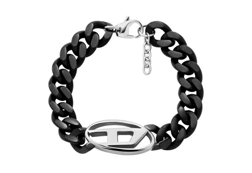 DIESEL 2-Tone Edelstahlarmband für Herren - Hochwertiges Armband aus schwarzem Edelstahl mit poliertem Finish und sicherem Karabinerverschluss, ideal für stilbewusste Männer.