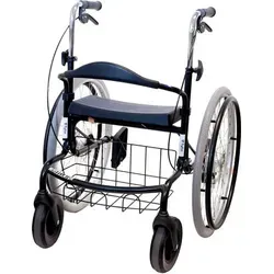 Wheellator 2in1 Rollstuhl und Rollator, klappbar, rot