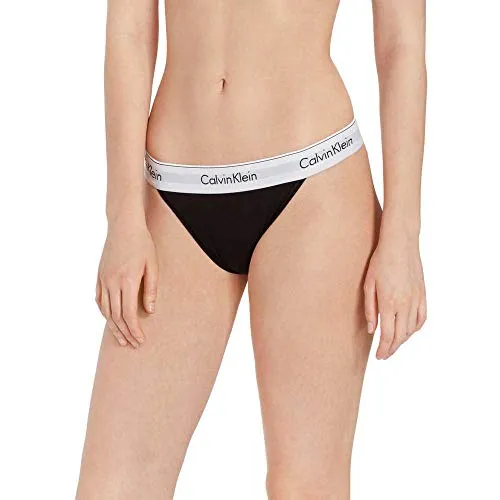 Calvin Klein Damen Slip Bikini Form High Leg mit Stretch, Schwarz (Black), XS