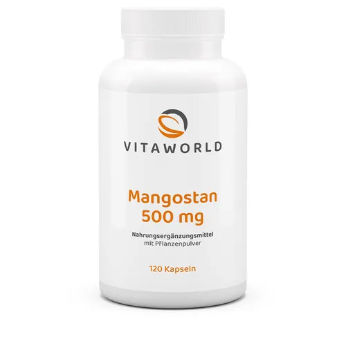 Vita World Mangostan 500mg 120 Kapseln Garcinia Mangostana Antioxidant Vegan