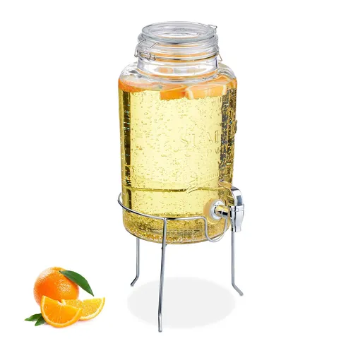 Getränkespender Trinkspender Limo Behälter Zapfglas Ständer Saftbehälter 5 Liter