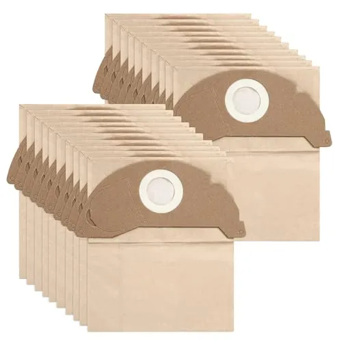 stück Staubsaugerbeutel für Kärcher WD2,Ersatzbeutel,Beutel 6.904-322.0,Passend für Kärcher WD2 Premium MV2 WD 2.200 bis WD 2.550 Paper Filter Bags. 20