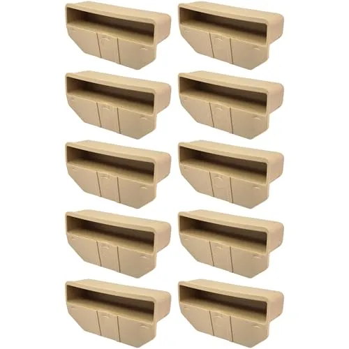 cyclingcolors 10x Lattenhalter Monolatte 63 x 12 mm Kunststoff für Lattenrost Holzrahmen Bett Endkappen Befestigung Lasche Klammer Schraube, beige