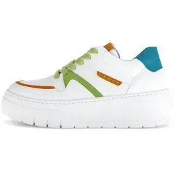 Gabor Leder-Sneakers in Weiß - 38 - Sneaker aus hochwertigem Glattleder mit rutschhemmender Laufsohle und herausnehmbarer Decksohle für optimalen Komfort und Stil.