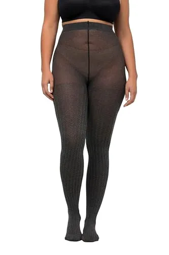 Ulla Popken, Damen, große Größen, Strumpfhose, Hahnentritt