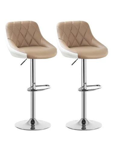 Woltu Barhocker Set (2 St) - Höhenverstellbar & Modern - Barmöbel mit elegantem 2-farbigem Design, manuell höhenverstellbar und gepolstert für optimalen Komfort. Ideal für die Bar oder die Küche.