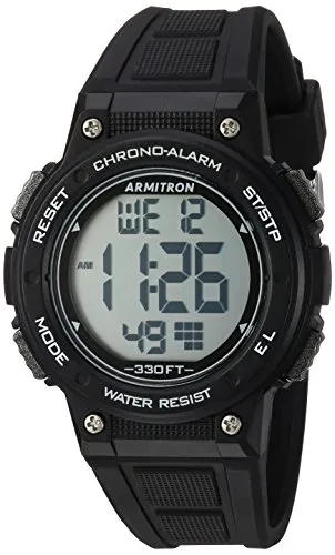 Armitron Sport Women's Digital Chronograph Resin Strap Watch, 45/7086 Black