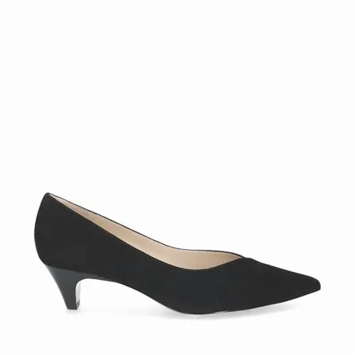 Peter Kaiser Damen Pumps 72441 019 in Schwarz, Größe 39 EU - Elegante Pumps aus Glattleder und Veloursleder mit 5 cm Absatzhöhe. Ideal für schicke Anlässe und den täglichen Einsatz. Hoher Tragekomfort dank Leder-Innensohle.
