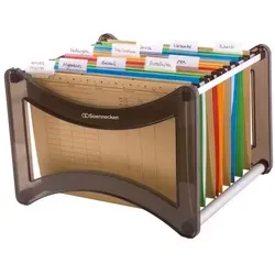 Soennecken Hängekorb 2052 für DIN A4 - transluzent schwarz - Stabiler Hängeregistatur-Korb mit einfachem Stecksystem. Ideal zur Organisation von Dokumenten, inklusive 27 cm langer Aluminium-Laufschiene.