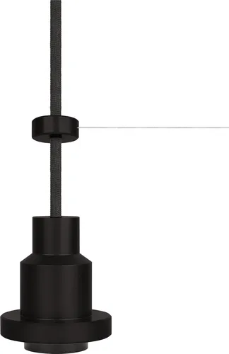 OSRAM Vintage 1906 PenduLum Pendelleuchte mit E27-Fassung, 2m Textilkabel, Aluminiumgehäuse, Industrial-Design, Schwarz, ohne Leuchtmittel