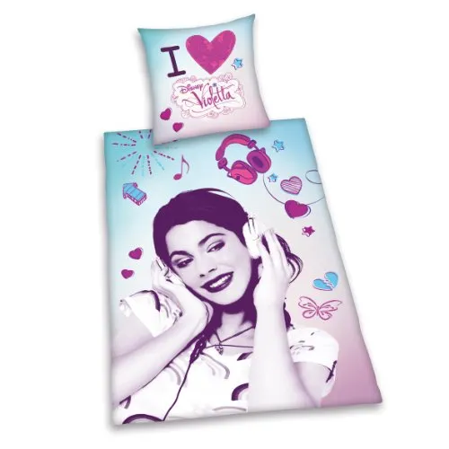 Produktbild Herding 443116050 Bettwäsche Violetta, Kopfkissenbezug 80 x 80 cm und Bettbezug 135 x 200 cm, 100% Baumwolle, Renforce