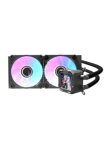 Darkflash DV240S CPU-Wasserkühler (schwarz) - CPU-Kühlung mit fortschrittlicher Technologie, ARGB-Hintergrundbeleuchtung und einem leistungsstarken Kupfer-Wasserblock für optimale Kühlung und hohe Systemstabilität.