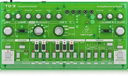 Behringer TD-3-LM - Analog Bass Line Synthesizer - Synthesizer & Soundmodule mit vollanalogem Signalweg, 16-Step-Sequenzer und integriertem Verzerrer für kreative Klanggestaltung.