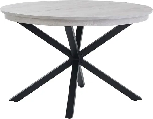 Jockenhöfer Gruppe Esstisch Olbia, rund, ausziehbar (120-160cm) - Moderner, platzsparender Esstisch mit Metalluntergestell. Ideal für gemütliche Runden und kleine Räume. Die attraktive Betonoptik bringt einen Hauch von Industrial-Style in dein Zuhause.