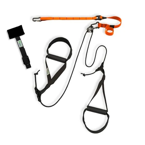 eaglefit Sling-Trainer „Allround“ mit Umlenkrolle und Zubehör – Verstellbar von 90-310 cm - Vielseitiger Sling-Trainer für effektives Ganzkörpertraining, inkl. Zubehör wie Türanker und Trainingsposter. Robuste Bauweise und bis zu 180 kg belastbar – ideal für zu Hause und im Freien.
