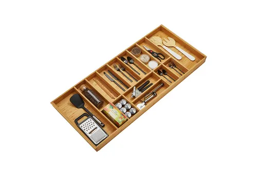 SO-TECH® Besteckeinsatz Orga-Box-1 BAMBUS - Praktischer Besteckeinsatz für Schubkästen mit 15 Fächern, aus hochwertigem Bambus und ideal für Blum Tandembox. Perfekt für eine ordentliche Küchenorganisation!