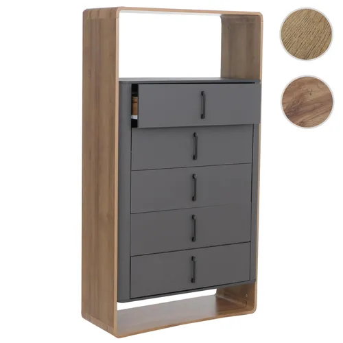 Mendler Highboard HWC-P43, Hochschrank Sideboard Kommode, 5 Schubladen MDF 155x80x41cm ~ Variantenangebot 139814+139815+139816