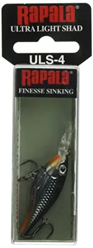 Rapala Unisex-Adult Ultra Light Shad Angelköder-Angelzubehör mit Dip Flap-Süßwasser Spinnköder-Lauftiefe 1.2-1.5m-Fischköder 4cm, 3g-Hergestellt in Estland-Carbon, Standard