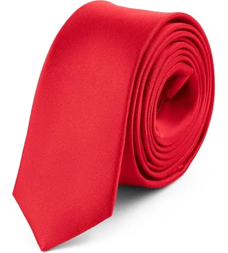 Ladeheid Herren Schmale Krawatte SP-5 (150cm x 5cm, Red2)