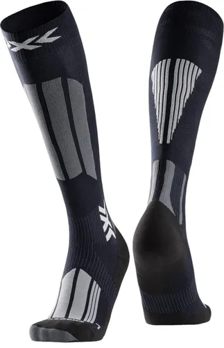 X-Socks Ski Touring Expert OTC Socken - Schwarz/Grau (B121) 42-44 - Damensocken für Skitouren mit fortschrittlichem HelixCoil-System für Muskelunterstützung und Suppronation-Bandage zur Verletzungsprävention. Ideal für komfortable und präzise Skitouren.