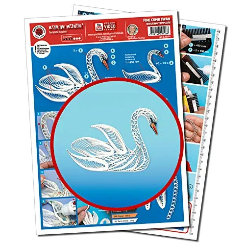 Papier + Ideen: Quilling Template, Fine Comb Swan