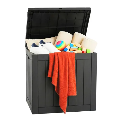 relaxdays Gartenbox Schwarze Kunststoffbox 118 L von Relaxdays