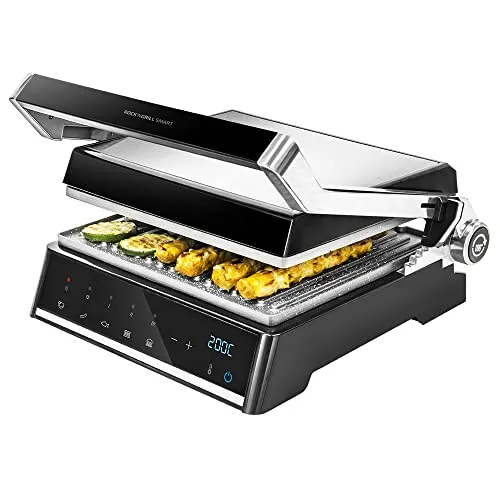 Cecotec Elektrogrill Rock nGrill Smart - 2000W Leistung, AutoCook System für perfektes Garen, spülmaschinenfeste und herausnehmbare Platten