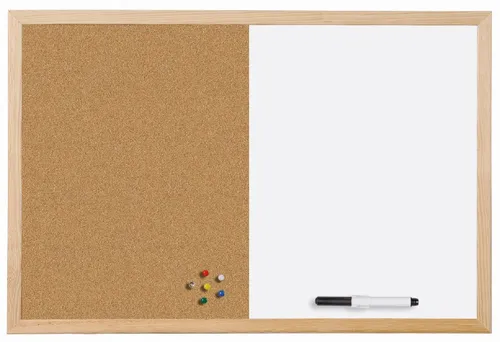 Bi-Office Kombi-Tafel mit Holzrahmen (B)400 x (H)300 mm