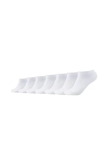 Camano Unisex Sneakersocken Unisex für Damen und Herren Atmungsaktiv bequem elastisch hoher Baumwollanteil weicher Bund 7er Pack 43/46 white