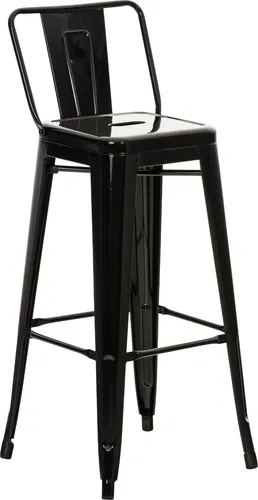 Deluke Barhocker Schwarz, Metall, 44x96x43 cm