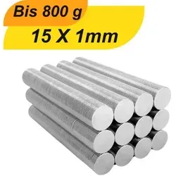 Neodym Magnet 15mm x 1mm mit hoher Haftkraft - Kompakter Neodym Magnet (15x1mm) mit starker Haltekraft, ideal für Heim- und Handwerksprojekte. Langlebige Nickelbeschichtung sorgt für zuverlässige Leistung und Korrosionsschutz. Perfekt für vielseitige Anwendungen.