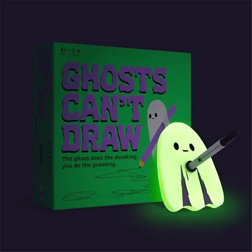 Ghosts Can't Draw - Gruseliges Halloween-Brettspiel für Familienspaß, schnelles und einfaches Zeichenspiel für Kinder und Erwachsene, perfekt für Partys und Süßigkeiten-Nächte