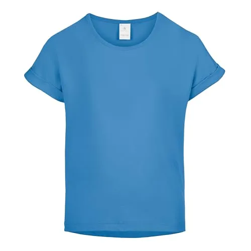 Merry Style T-Shirt für Mädchen aus weicher Baumwolle – Bequeme Mädchenkleidung MS-468 (Azurblau, 134-140 (9-10 Jahre))