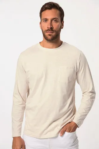 JP 1880 Herren Aware Langarmshirt mit Brusttasche - Tops, T-Shirts & Hemden für Herren aus GOTS zertifizierter Bio-Baumwolle, bequem und umweltfreundlich in Natur Melange