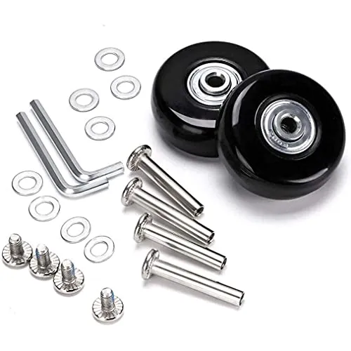 RunFar shop Ersatz Rollen für Koffer Gummi Rollen Rder Ersatz Wheels Rad für Trolley Samsonite Hartschalenkoffer Rollen mit kugellager Ersatzteile Reparatur Set