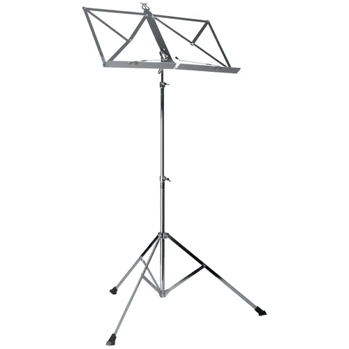 MUSIC STORE Notenständer silber - Praktischer Notenständer für Musiker, ideal für Unterricht und Proben. Faltbar, leicht und höhenverstellbar von 460 bis 1050 mm. Optimaler Halt durch cleveren Dreifuß und ausreichend Platz für DIN A4 Noten.